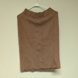 Pistache Brown Pencil Skirt